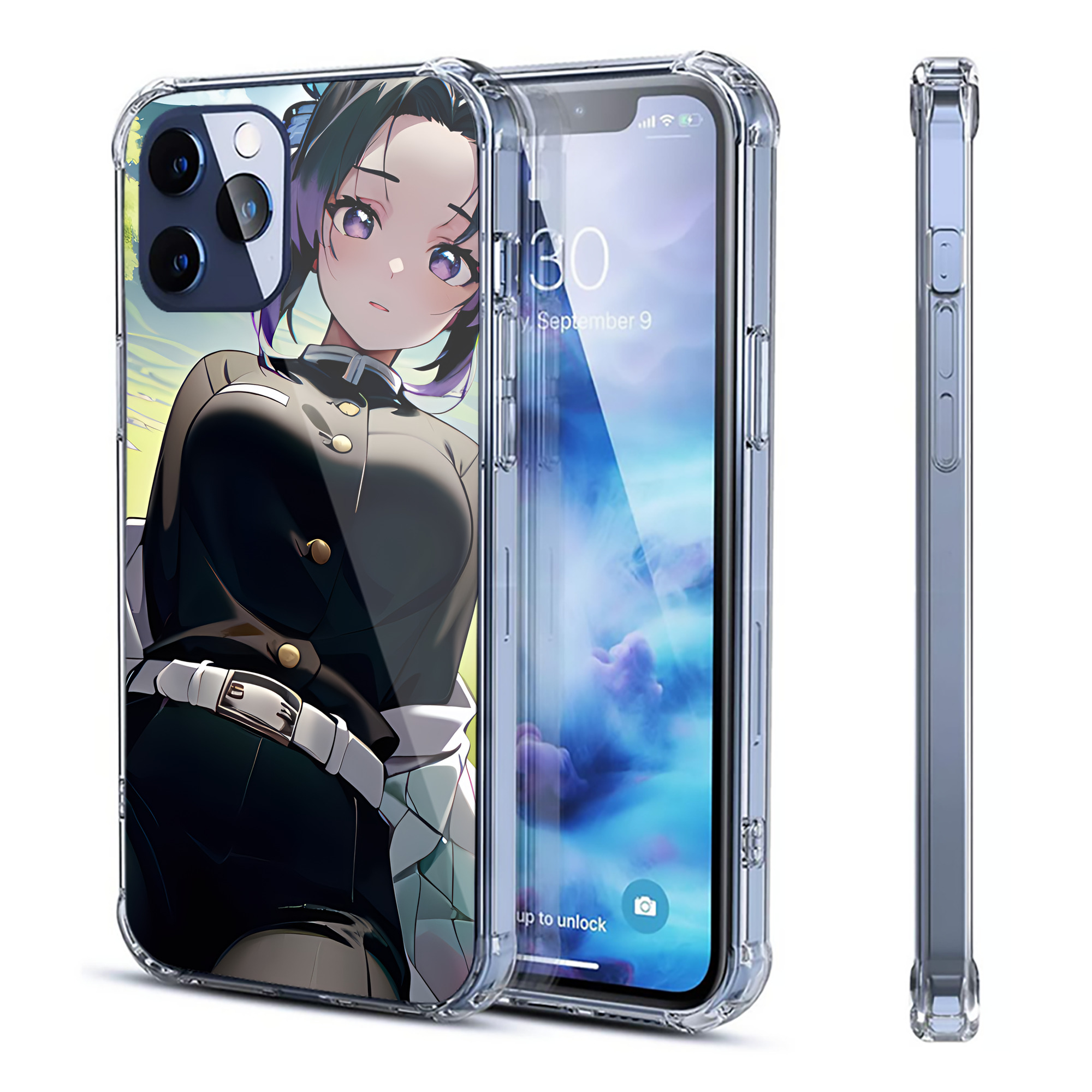 （画像用） 鬼滅の刃（きめつのやいば）蟲柱-胡蝶 しのぶ／こちょう しのぶ Kochou Shinobu 【iPhone 12シリーズ対応】透明スマホケース（クリアソフトケース）